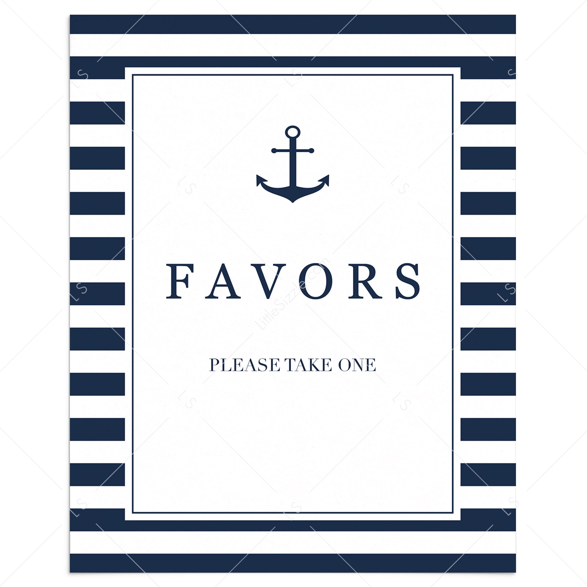 Printable favor sign for nautical party by LittleSizzle