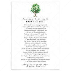 Pass The Gift Game for Family Reunion Instant Download by LittleSizzle