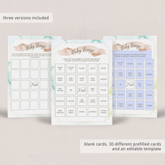 30 prefilled baby shower bingo cards instant download by LittleSizzle