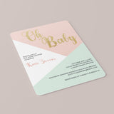 Pink and Gold Baby Shower Invitation Template