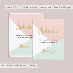 Pink and gold baby shower activity printable by LittleSizzle