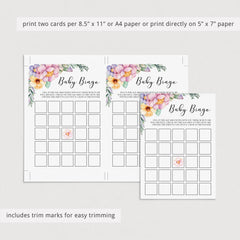 Instant download baby shower bingo game for girl sprinkle by LittleSizzle