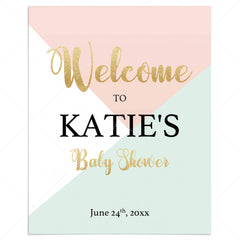Printable Welcome Sign for Pastel Themed Baby Shower by LittleSizzle