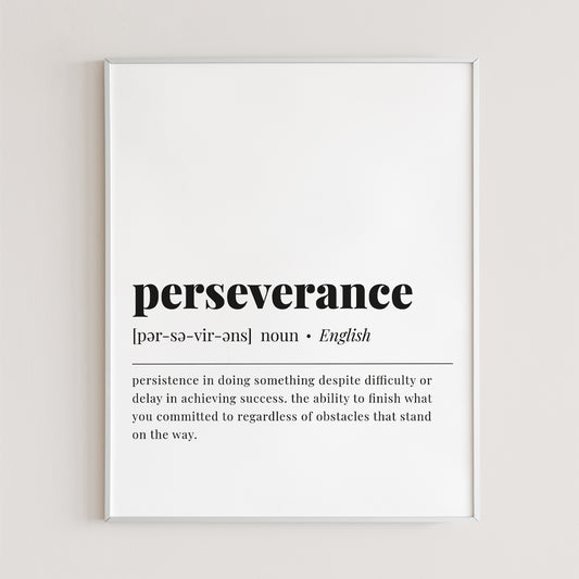 Perseverance Definition Print Instant Download by LittleSizzle