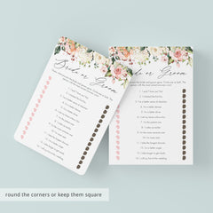 floral bridal shower bride or groom game printable