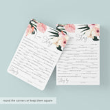 Tropical Bridal Shower Mad Libs Fill In The Blanks Template