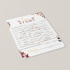 Personalized bridal shower game love story mad libs by LittleSizzle