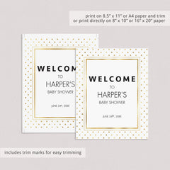 Printable Glitter Party Decor Package Gold
