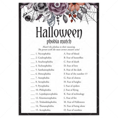 Halloween Phobias Meaning Quiz with Answer Key Printable by LittleSizzle