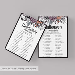 Halloween Phobias Meaning Quiz with Answer Key Printable