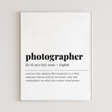 Photographer Definition Print Instant Download by Littlesizzle