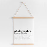 Photographer Definition Print Instant Download