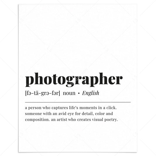 Photographer Definition Print Instant Download by LittleSizzle