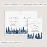 Pine trees winter bridal shower invitation Winter bridal shower invitation template by LittleSizzle