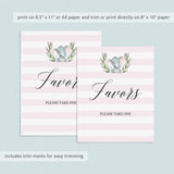 Printable favors sign watercolor elephant by LittleSizzle