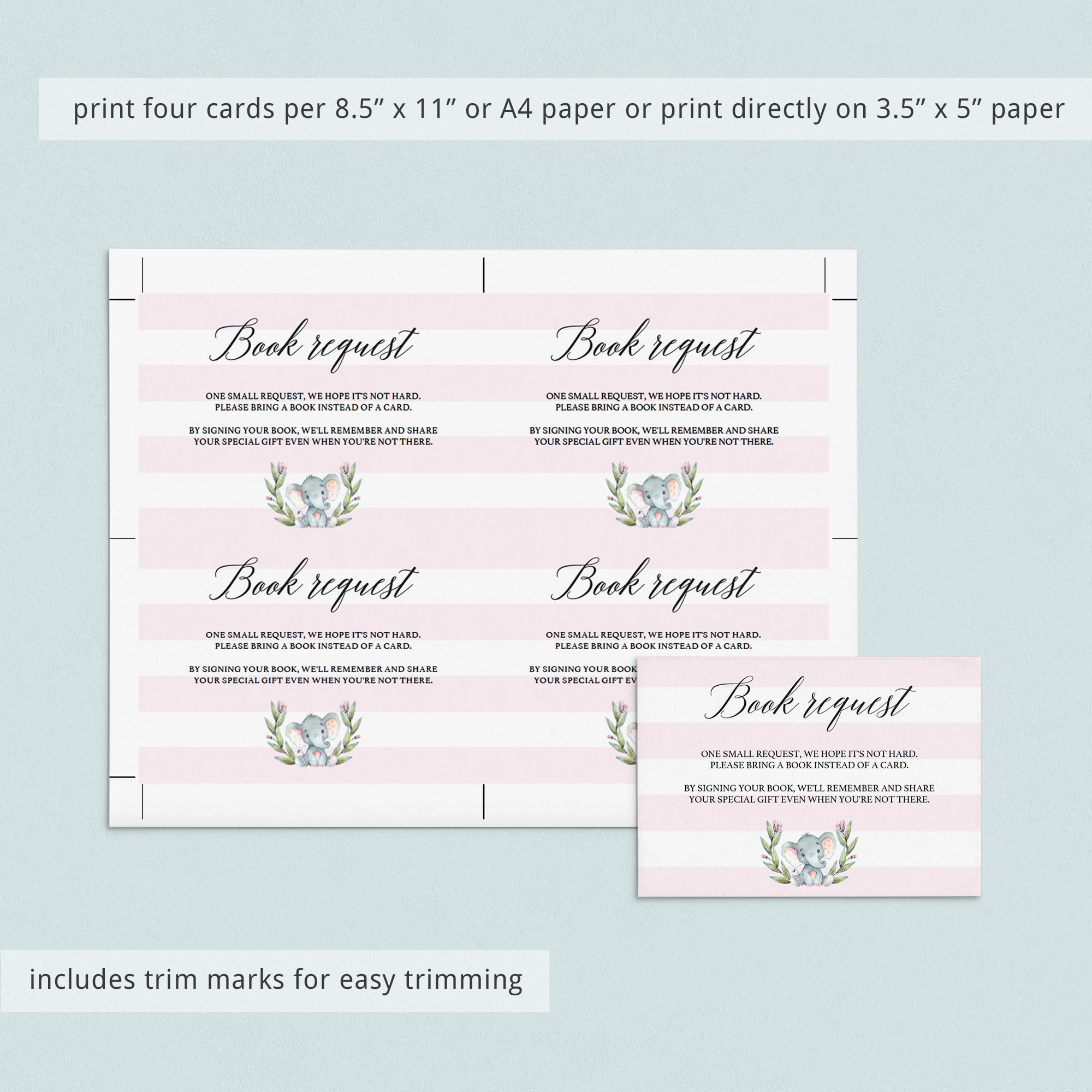 Girl baby shower book request card templates by LittleSizzle