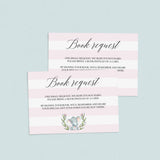 Editable bring a book card for girl baby shower by LittleSizzle