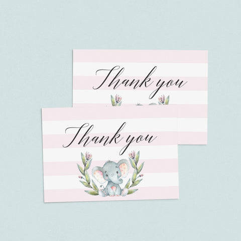 Printable pink Thank You Cards | Instant download pink and white ...