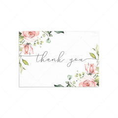 Pink flowers thank you note cards printable by LittleSizzle