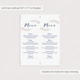 Menu cards template instant download by LittleSizzle