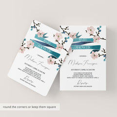 Floral Baby Shower Invitation Cherry Blossom