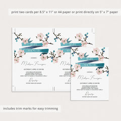 Floral Baby Shower Invitation Cherry Blossom