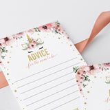 Advice for the new mom printable cards pink and gold by LittleSizzle