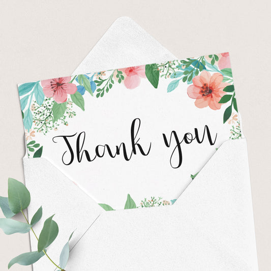 Floral thank you cards printable by LittleSizzle