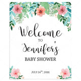 Floral Baby Shower Welcome Sign Template by LittleSizzle