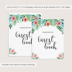 Flower baby shower decor sign the guest book table sign by LittleSizzle