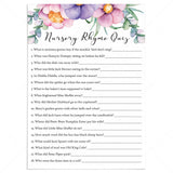 Purple and pink floral baby shower games printable by LittleSizzle