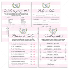 Little elephant girl baby shower games set printable by LittleSizzle