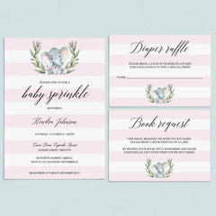 Pink and white baby sprinkle invitation templates by LittleSizzle