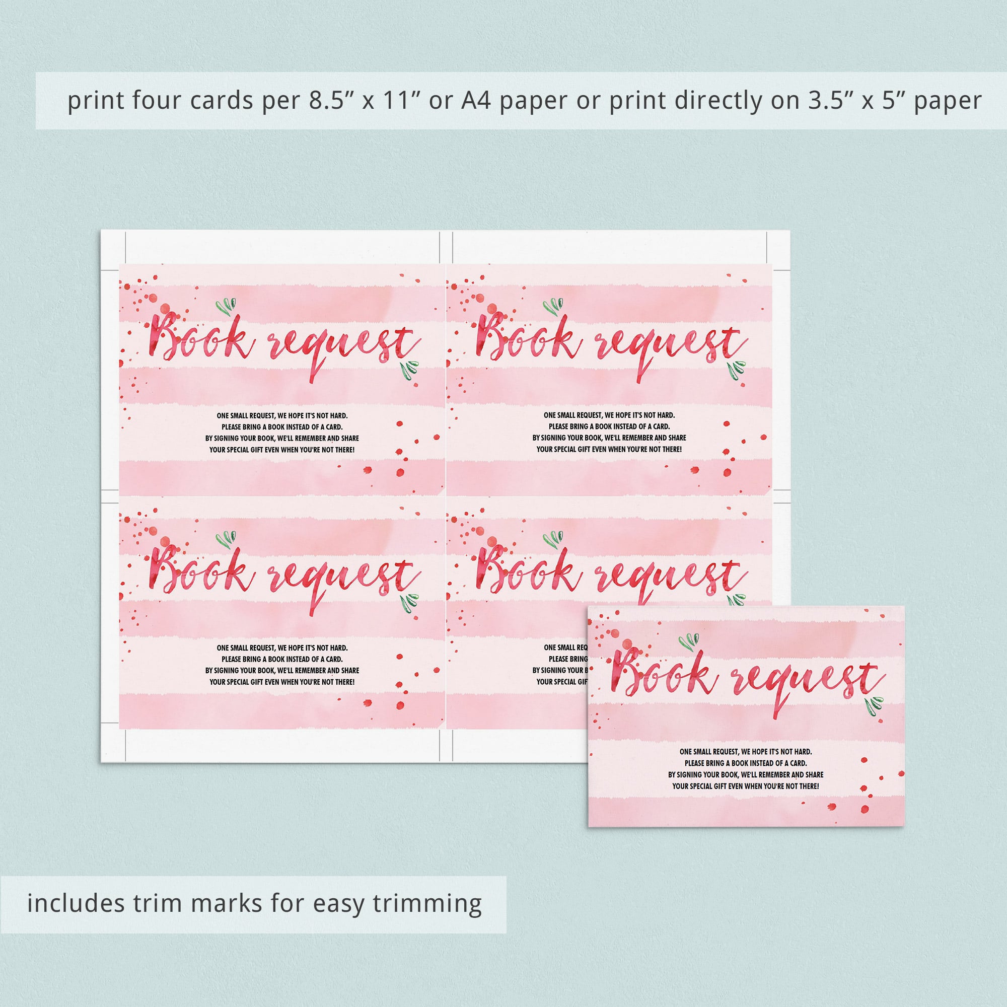 Bring a book for baby shower cards printable girl theme by LittleSizzle