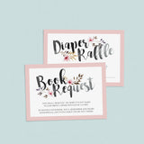 Baby Sprinkle Invitation Set Floral Editable Templates
