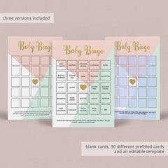 Printable baby bingo for girl baby shower by LittleSizzle