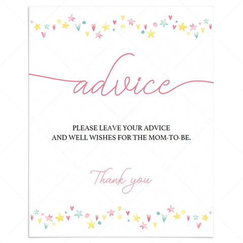 Free Printable Sign For Baby Advice