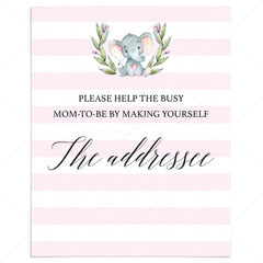 Addressee sign for baby shower pink and white by LittleSizzle