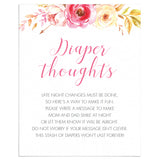 Pink Floral Diaper Thoughts Sign Instant Download by LittleSizzle