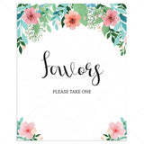 Printable favors sign for floral party by LittleSizzle