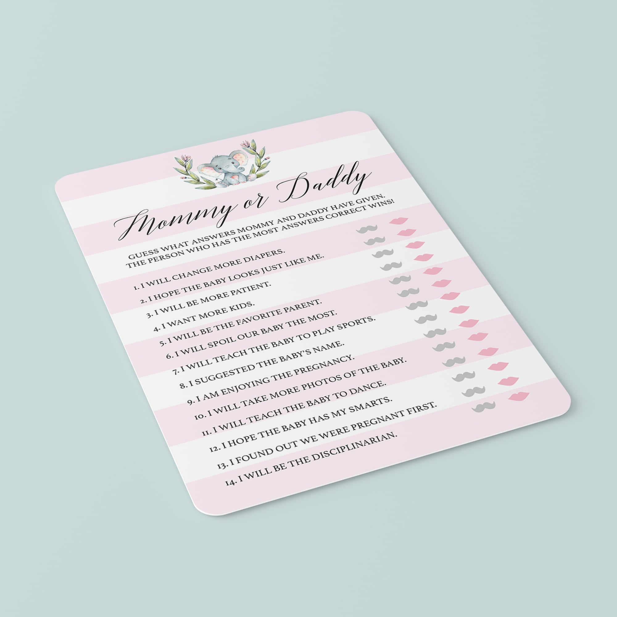 Guess who mommy or daddy quiz co-ed girl baby shower by LittleSizzle