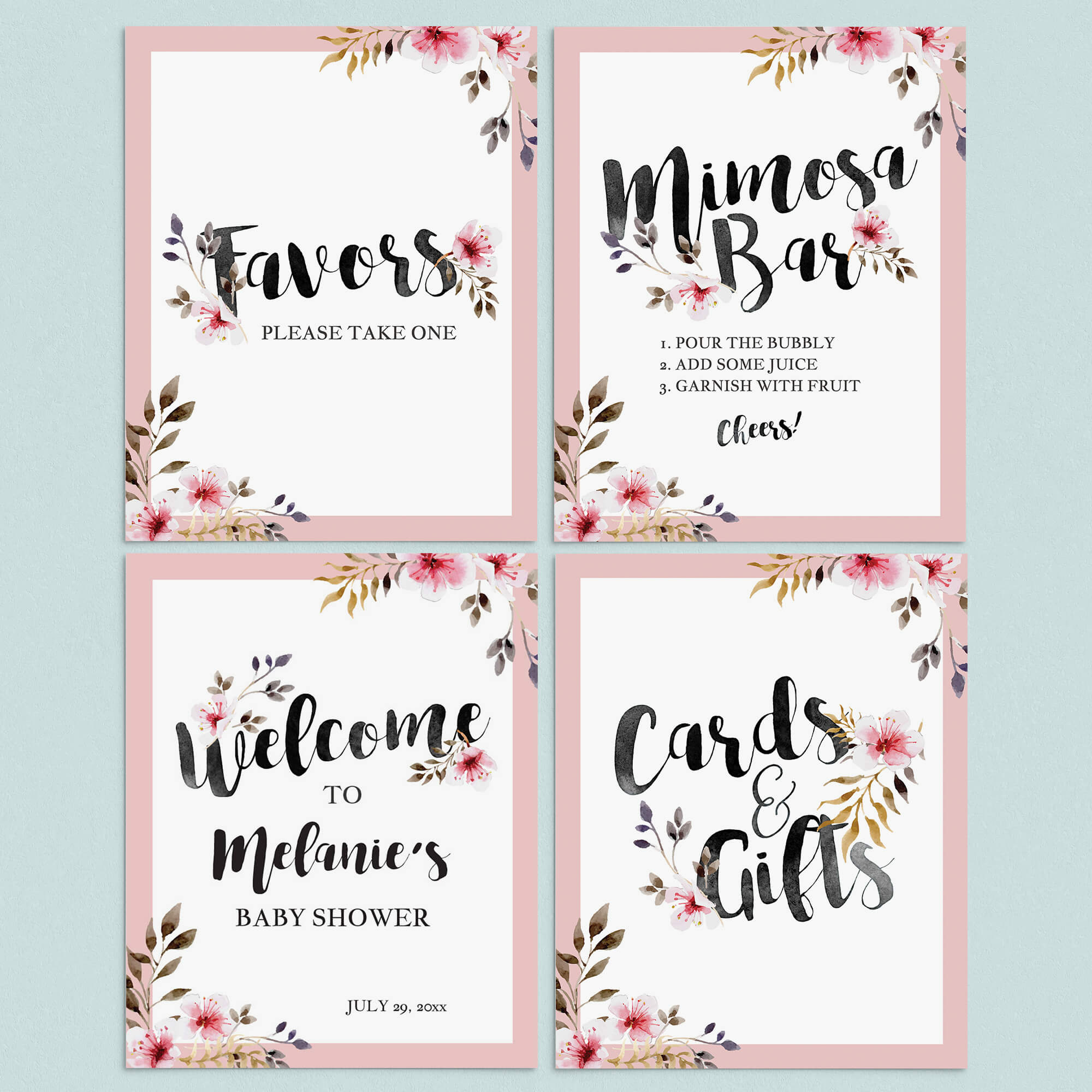 Printable Baby Shower Decor Pack for Girls by LittleSizzle