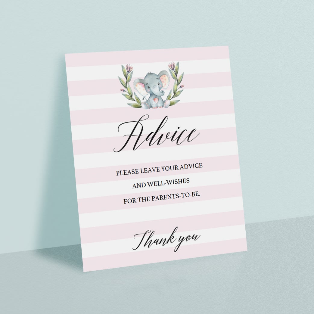 Pink and white stripes baby advice sign by LittleSizzle