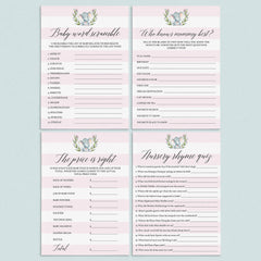 Girl baby shower games bundle printable by LittleSizzle