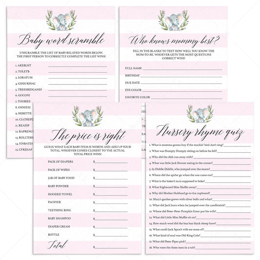 Girl baby shower games bundle printable by LittleSizzle