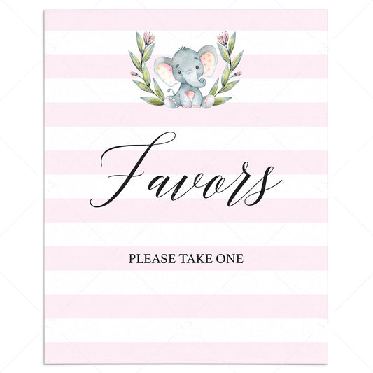 Elephant party favors sign printable by LittleSizzle