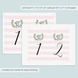 Pink and white table decor printable table numbers by LittleSizzle