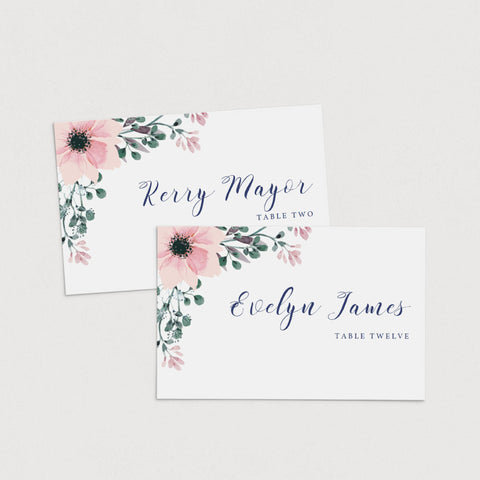 Floral Place Cards for Bridal Shower Table Decorations | Instant ...