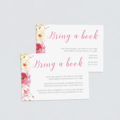Editable baby shower bring a book cards by LittleSizzle