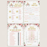 Girl baby shower games package printable files unicorn themed by LittleSizzle